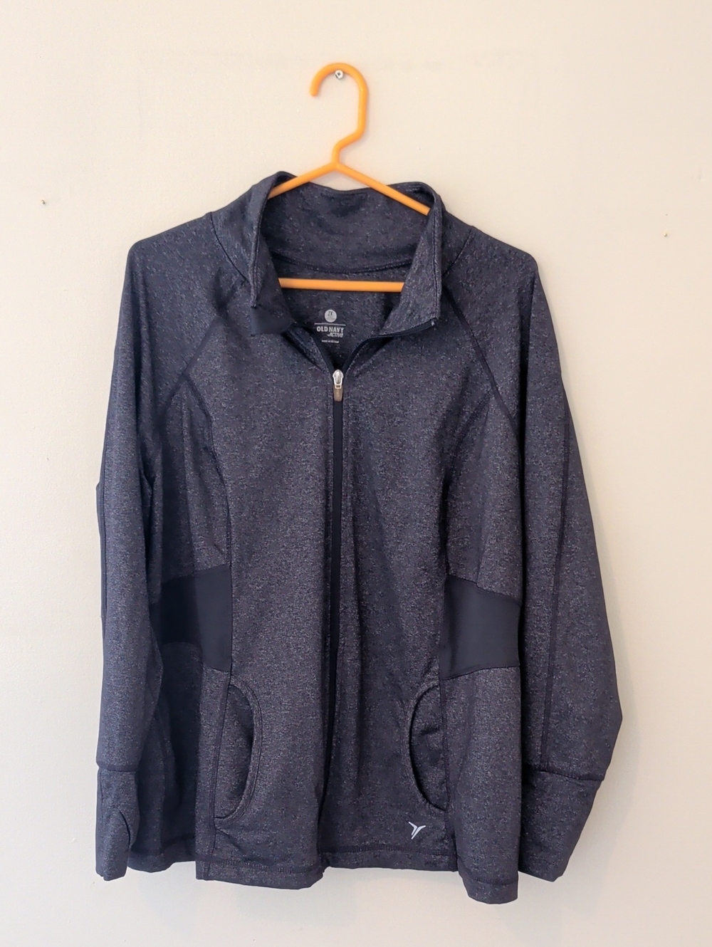Old Navy Women's Charcoal Heather Full-Zip Active Jacket